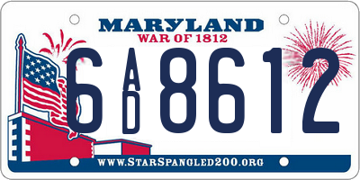 MD license plate 6AD8612