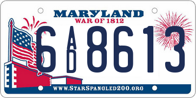 MD license plate 6AD8613
