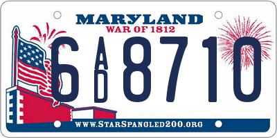 MD license plate 6AD8710