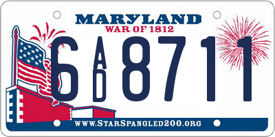 MD license plate 6AD8711