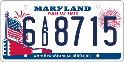 MD license plate 6AD8715