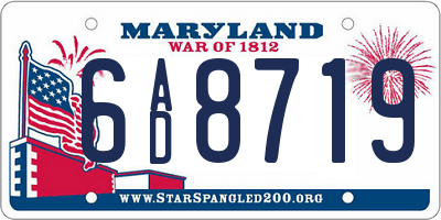 MD license plate 6AD8719
