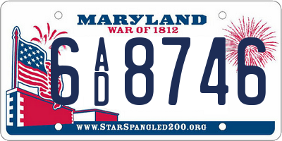 MD license plate 6AD8746
