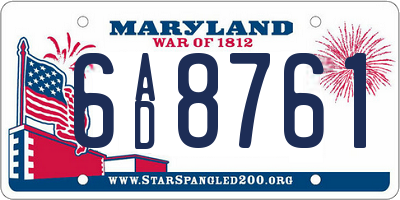 MD license plate 6AD8761