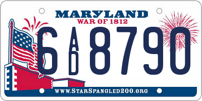 MD license plate 6AD8790