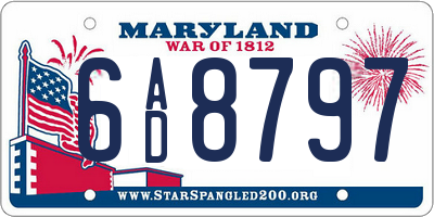 MD license plate 6AD8797