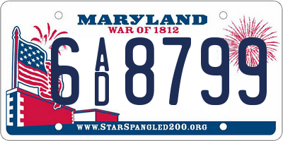MD license plate 6AD8799