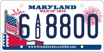 MD license plate 6AD8800