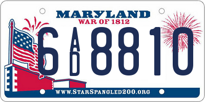 MD license plate 6AD8810