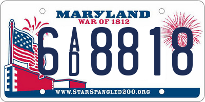 MD license plate 6AD8818