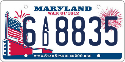 MD license plate 6AD8835