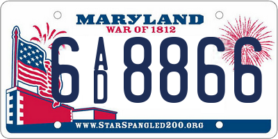 MD license plate 6AD8866