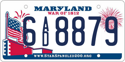 MD license plate 6AD8879
