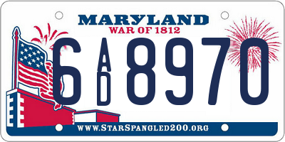 MD license plate 6AD8970