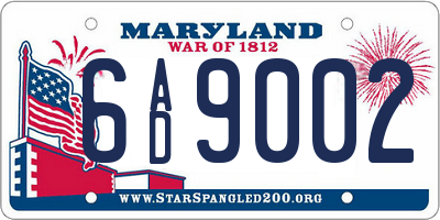 MD license plate 6AD9002