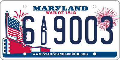 MD license plate 6AD9003