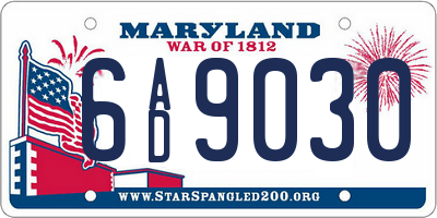 MD license plate 6AD9030