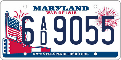 MD license plate 6AD9055