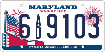 MD license plate 6AD9103