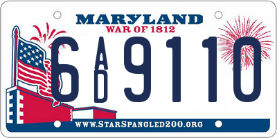 MD license plate 6AD9110