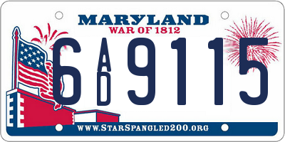 MD license plate 6AD9115