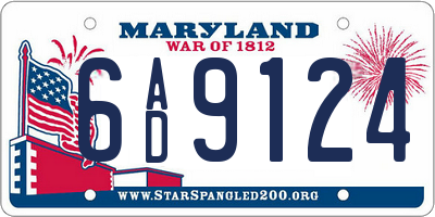 MD license plate 6AD9124