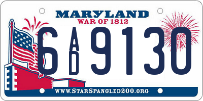 MD license plate 6AD9130