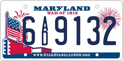 MD license plate 6AD9132