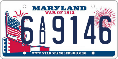 MD license plate 6AD9146
