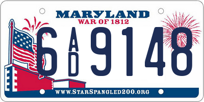 MD license plate 6AD9148