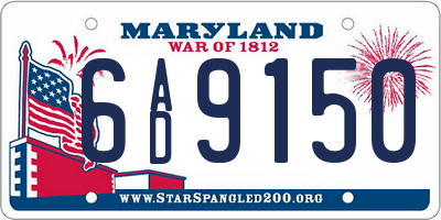 MD license plate 6AD9150