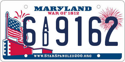MD license plate 6AD9162