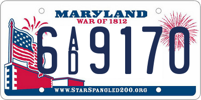 MD license plate 6AD9170