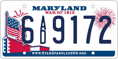 MD license plate 6AD9172