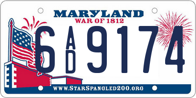MD license plate 6AD9174