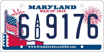 MD license plate 6AD9176