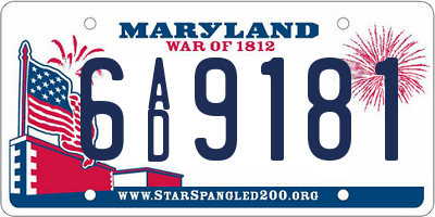 MD license plate 6AD9181