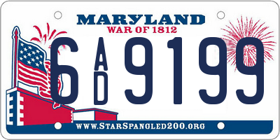 MD license plate 6AD9199