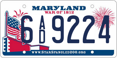 MD license plate 6AD9224