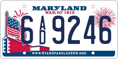 MD license plate 6AD9246