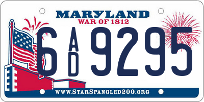 MD license plate 6AD9295