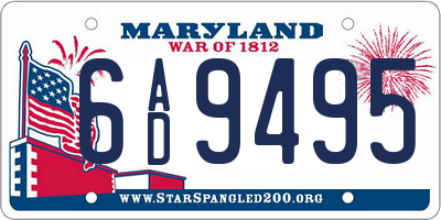 MD license plate 6AD9495