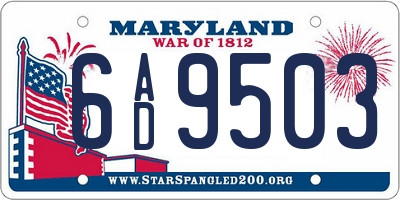 MD license plate 6AD9503