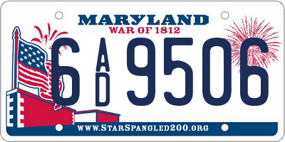 MD license plate 6AD9506