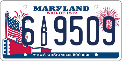 MD license plate 6AD9509