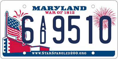 MD license plate 6AD9510
