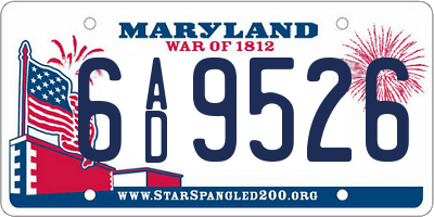 MD license plate 6AD9526