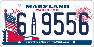 MD license plate 6AD9556