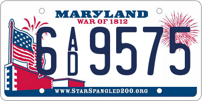 MD license plate 6AD9575