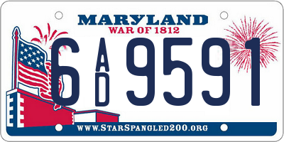 MD license plate 6AD9591